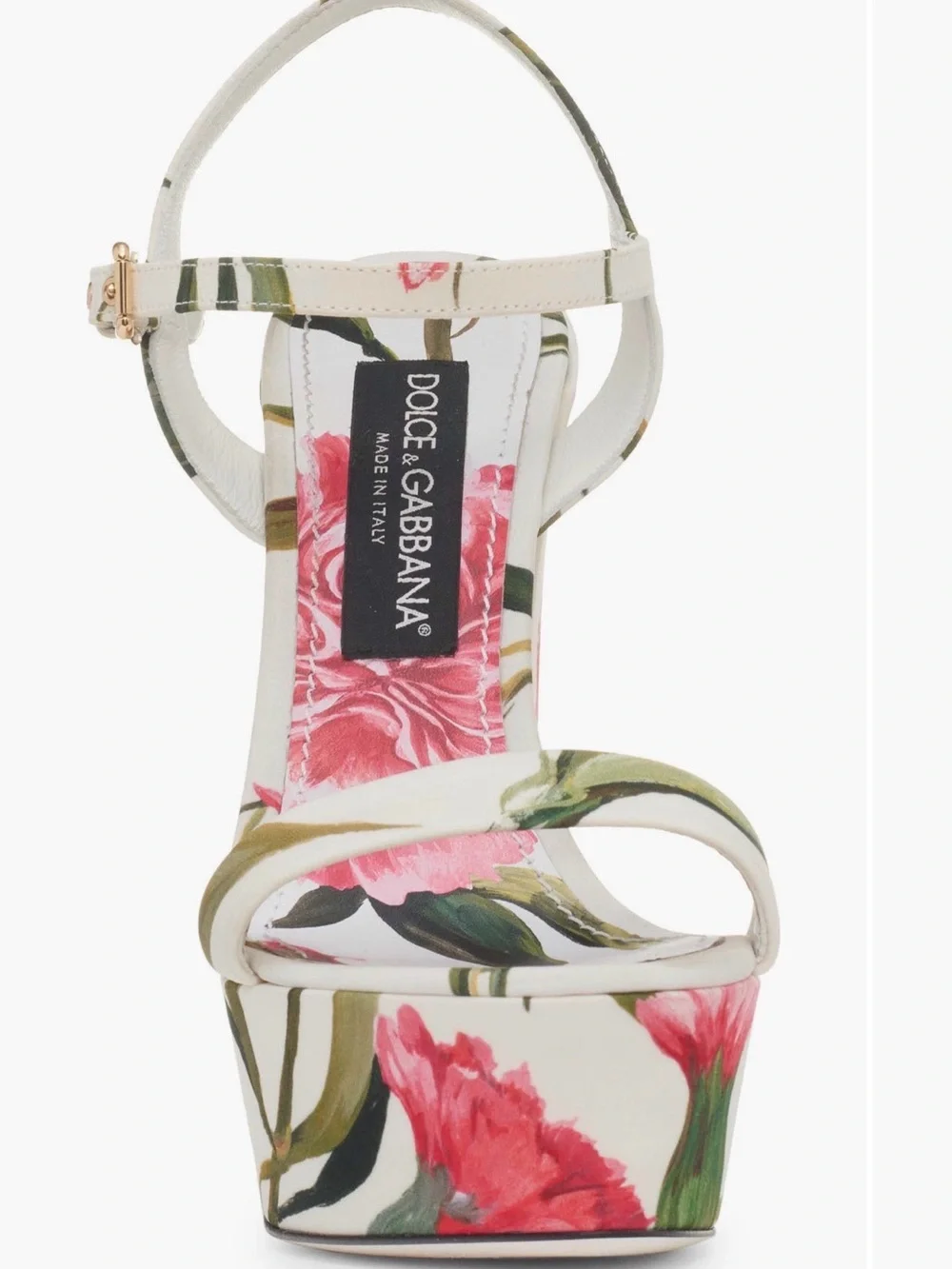 Dolce & Gabbana White Floral Platform Ankle-Strap Sandal - Picture 5 of 16